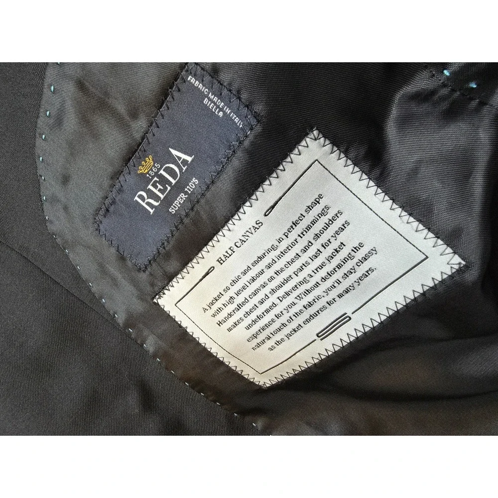 Berragamo Blazer Jacket‎ Mens 42R Black Sports Coat 2 Buttons Super 110's Wool